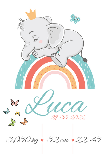 Quadretto nascita personalizzabile stile "Luca"